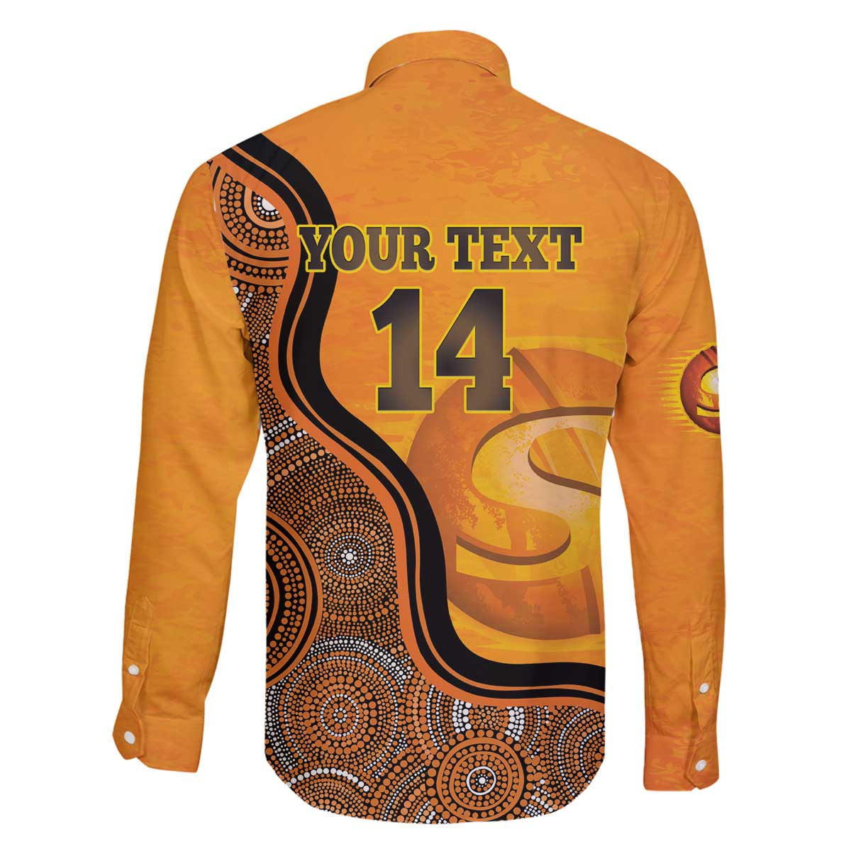 Custom Perth Scorchers Family Matching Off The Shoulder Long Sleeve Dress and Hawaiian Shirt Indigenous Art - Grunge Style