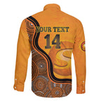 Custom Perth Scorchers Family Matching Off The Shoulder Long Sleeve Dress and Hawaiian Shirt Indigenous Art - Grunge Style