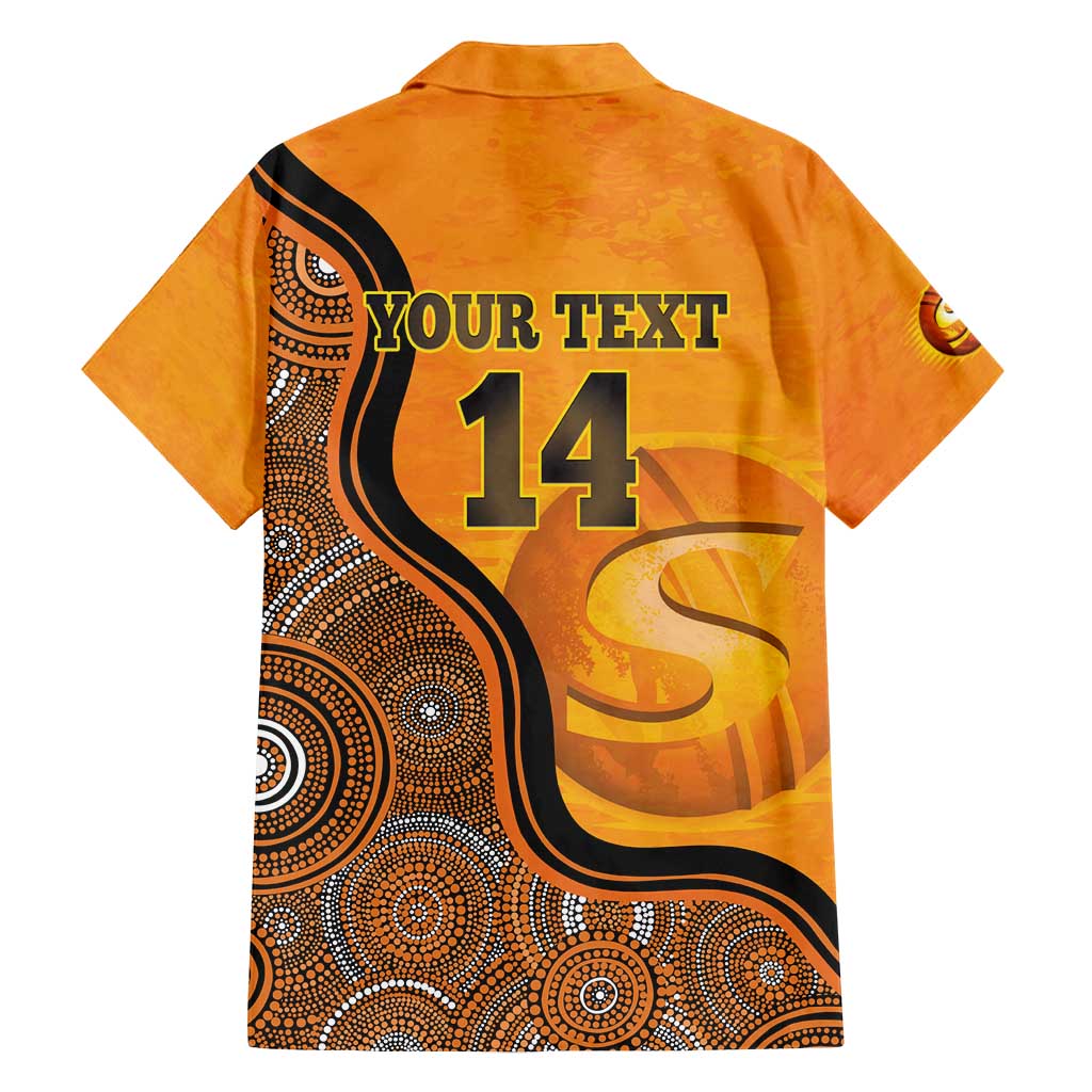 Custom Perth Scorchers Family Matching Off Shoulder Maxi Dress and Hawaiian Shirt Indigenous Art - Grunge Style