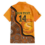 Custom Perth Scorchers Family Matching Off Shoulder Short Dress and Hawaiian Shirt Indigenous Art - Grunge Style