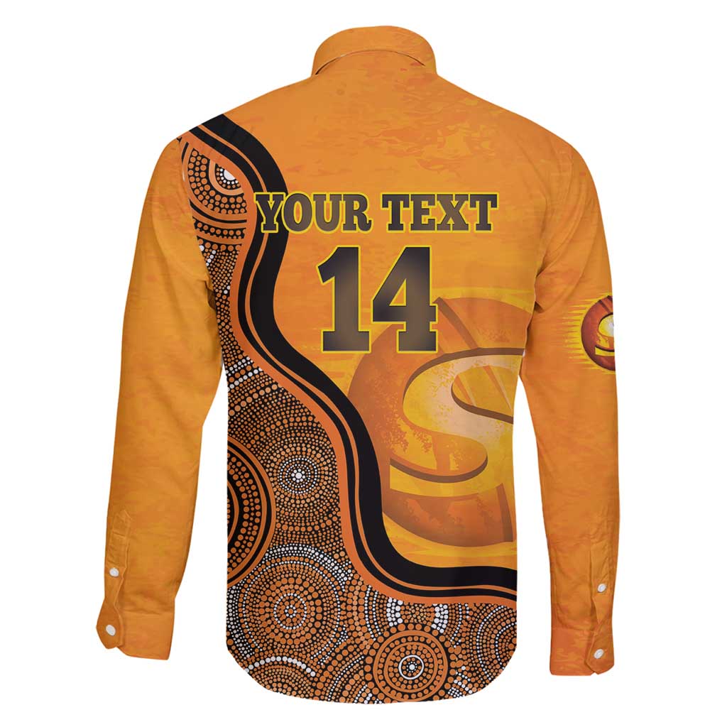 Custom Perth Scorchers Family Matching Off Shoulder Short Dress and Hawaiian Shirt Indigenous Art - Grunge Style