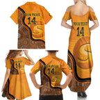 Custom Perth Scorchers Family Matching Summer Maxi Dress and Hawaiian Shirt Indigenous Art - Grunge Style