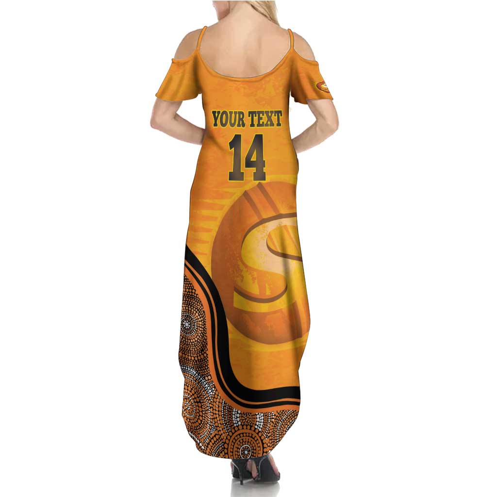 Custom Perth Scorchers Family Matching Summer Maxi Dress and Hawaiian Shirt Indigenous Art - Grunge Style