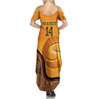 Custom Perth Scorchers Family Matching Summer Maxi Dress and Hawaiian Shirt Indigenous Art - Grunge Style