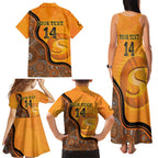 Custom Perth Scorchers Family Matching Tank Maxi Dress and Hawaiian Shirt Indigenous Art - Grunge Style
