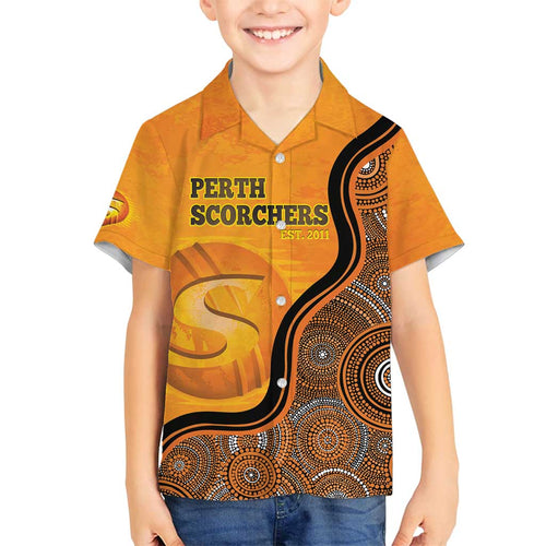 Custom Perth Scorchers Family Matching Tank Maxi Dress and Hawaiian Shirt Indigenous Art - Grunge Style