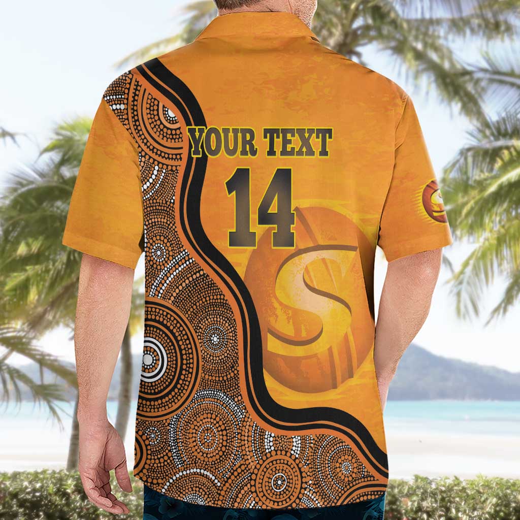 Custom Perth Scorchers Hawaiian Shirt Indigenous Art - Grunge Style