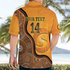 Custom Perth Scorchers Hawaiian Shirt Indigenous Art - Grunge Style