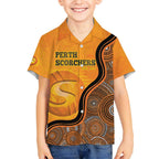Custom Perth Scorchers Hawaiian Shirt Indigenous Art - Grunge Style
