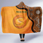 Custom Perth Scorchers Hooded Blanket Indigenous Art - Grunge Style