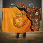 Custom Perth Scorchers Hooded Blanket Indigenous Art - Grunge Style