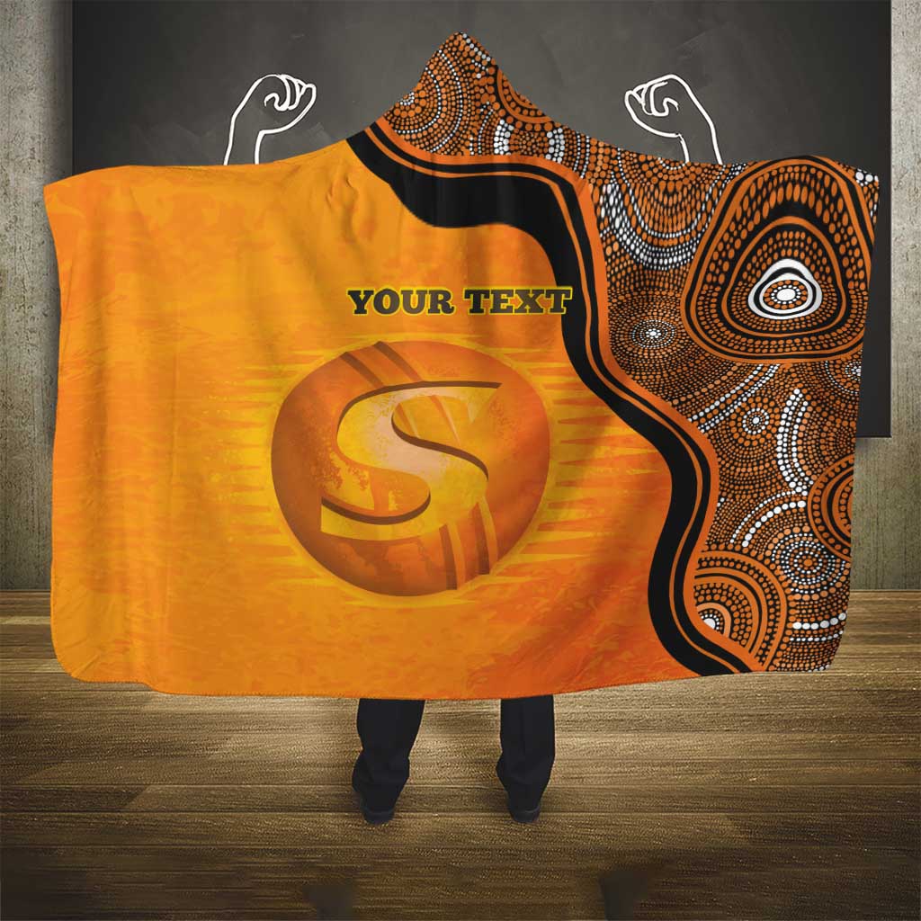 Custom Perth Scorchers Hooded Blanket Indigenous Art - Grunge Style