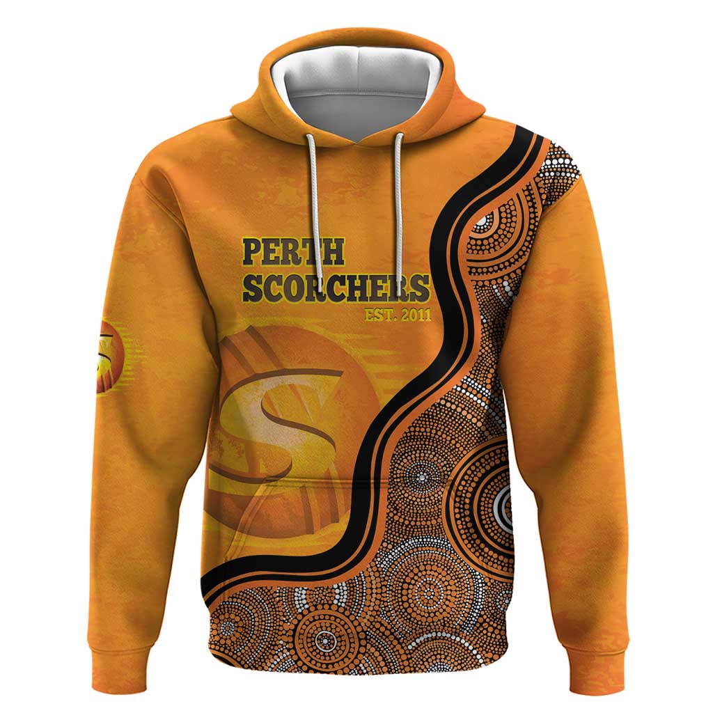 Custom Perth Scorchers Hoodie Indigenous Art - Grunge Style