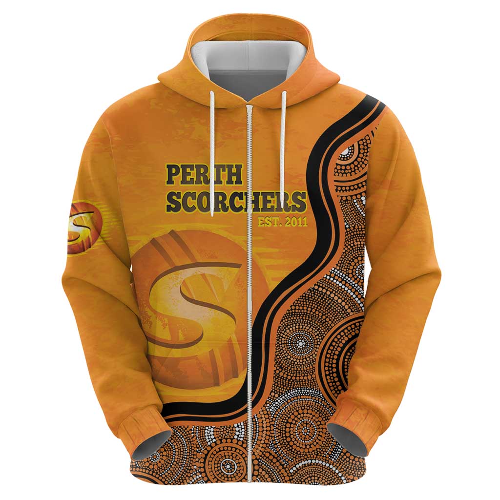 Custom Perth Scorchers Hoodie Indigenous Art - Grunge Style