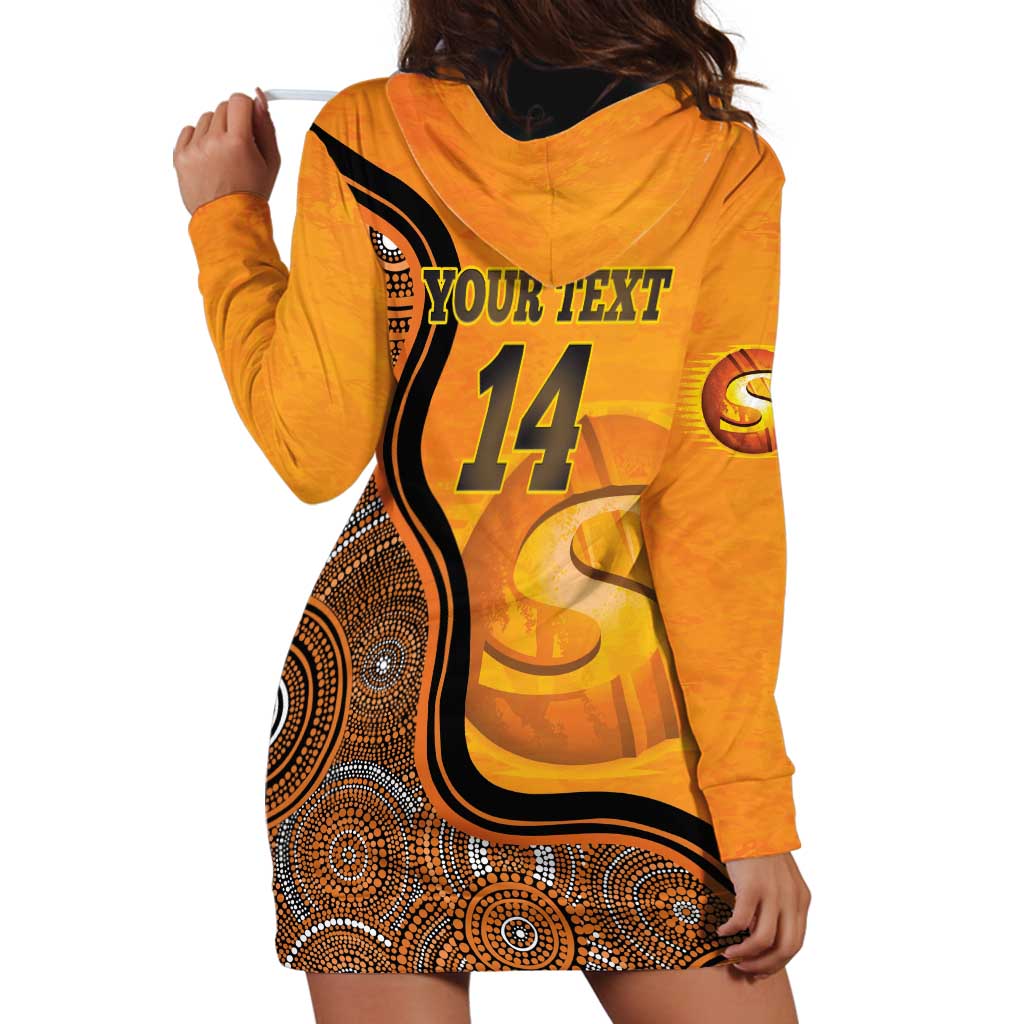 Custom Perth Scorchers Hoodie Dress Indigenous Art - Grunge Style