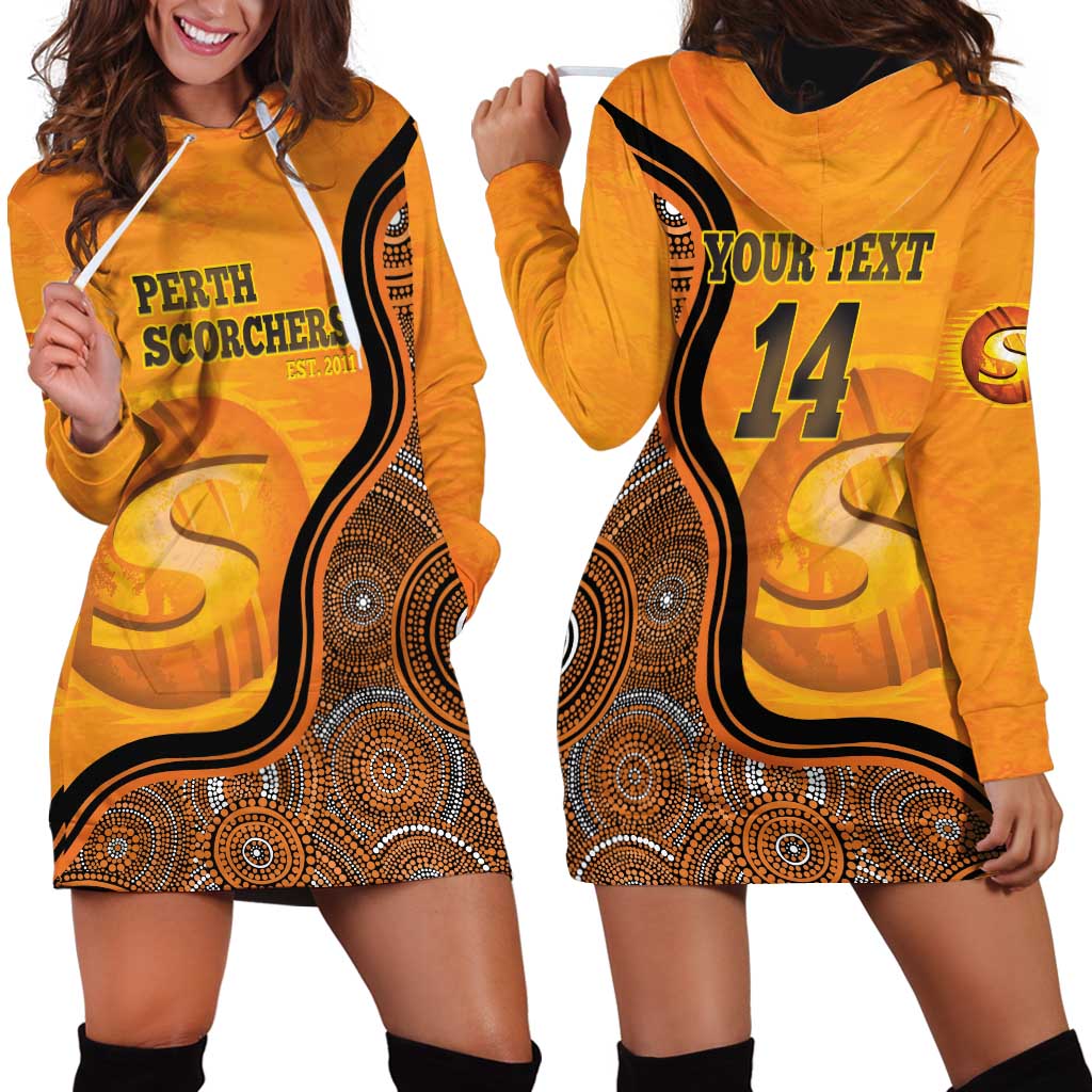 Custom Perth Scorchers Hoodie Dress Indigenous Art - Grunge Style