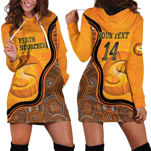 Custom Perth Scorchers Hoodie Dress Indigenous Art - Grunge Style