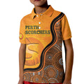 Custom Perth Scorchers Kid Polo Shirt Indigenous Art - Grunge Style