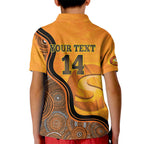 Custom Perth Scorchers Kid Polo Shirt Indigenous Art - Grunge Style