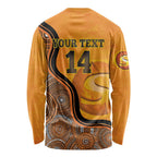 Custom Perth Scorchers Long Sleeve Shirt Indigenous Art - Grunge Style