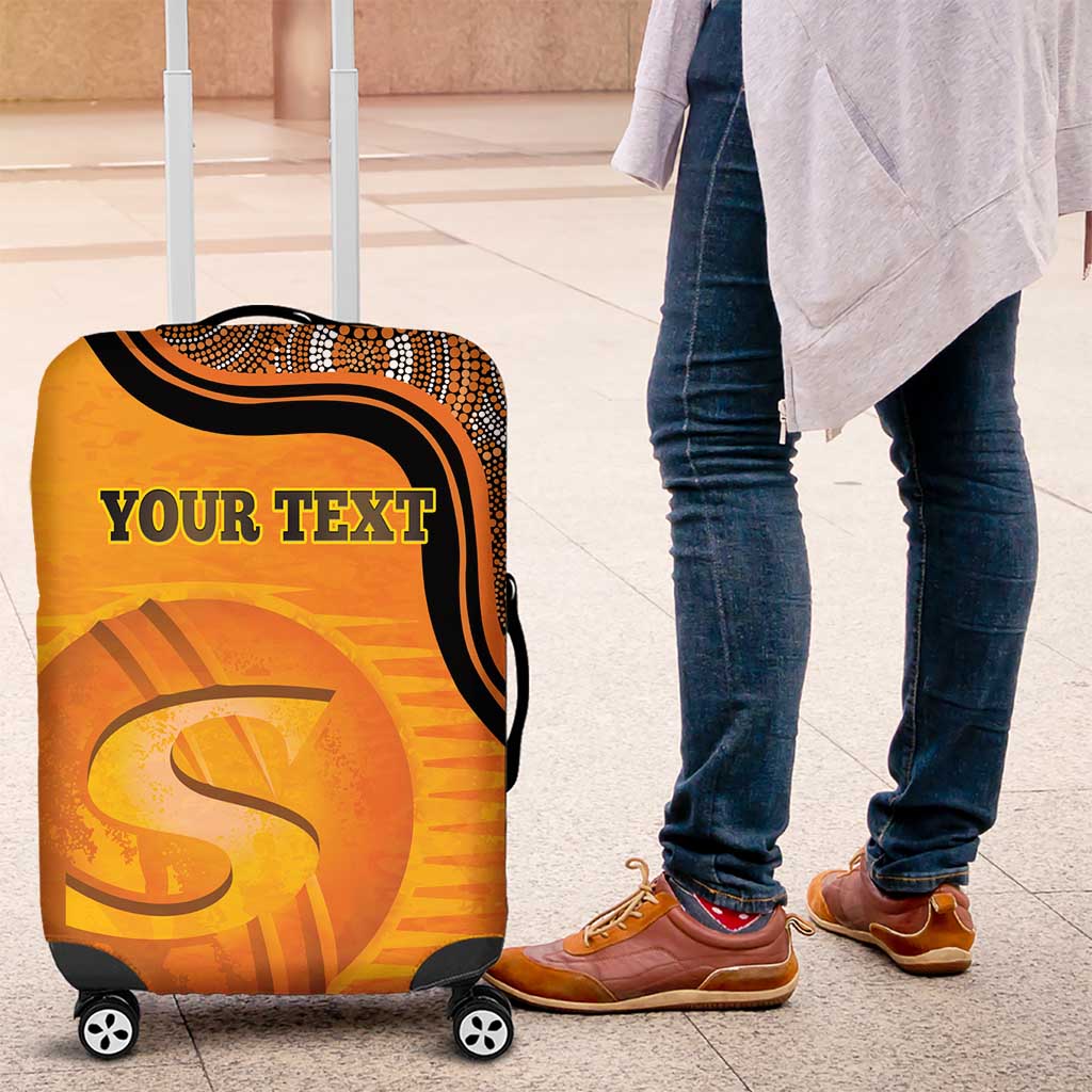 Custom Perth Scorchers Luggage Cover Indigenous Art - Grunge Style