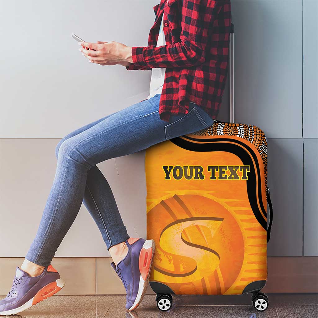 Custom Perth Scorchers Luggage Cover Indigenous Art - Grunge Style