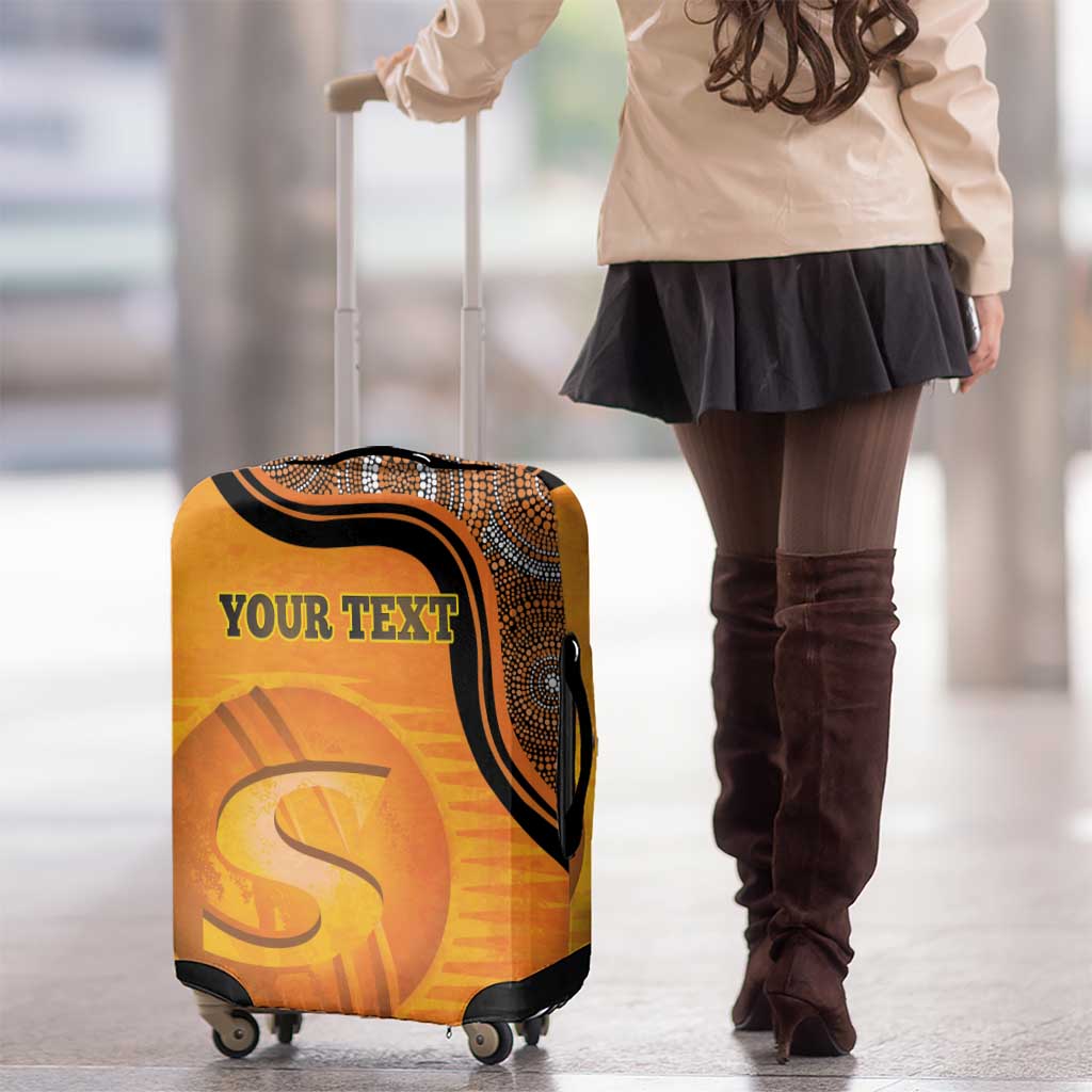 Custom Perth Scorchers Luggage Cover Indigenous Art - Grunge Style
