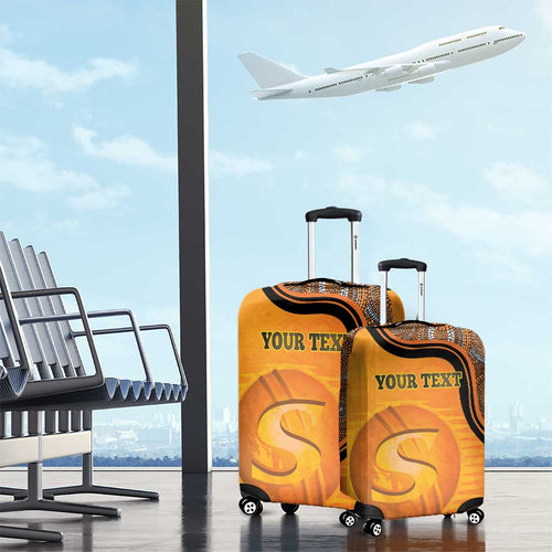 Custom Perth Scorchers Luggage Cover Indigenous Art - Grunge Style