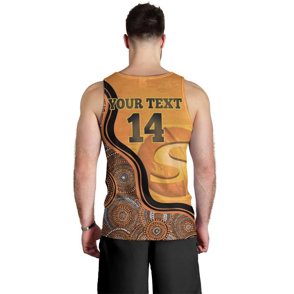 Custom Perth Scorchers Men Tank Top Indigenous Art - Grunge Style