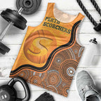 Custom Perth Scorchers Men Tank Top Indigenous Art - Grunge Style