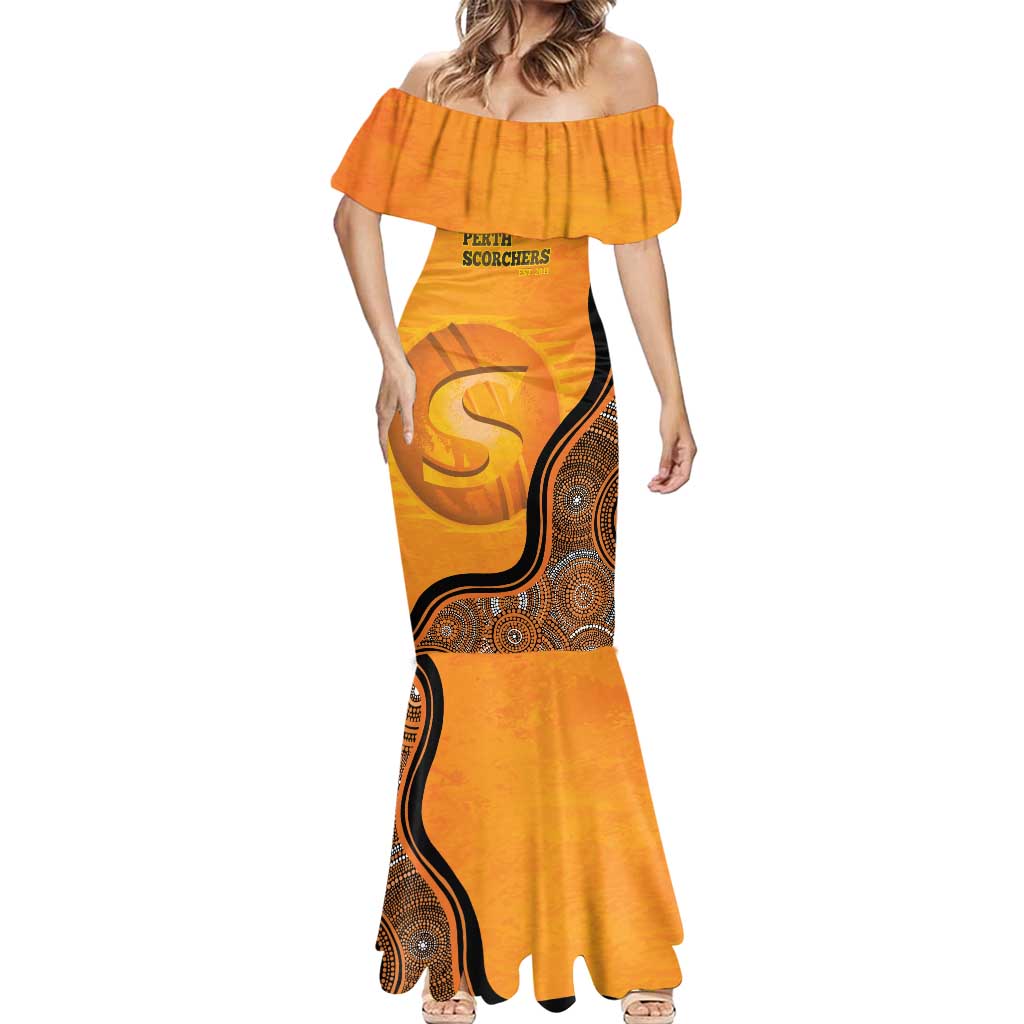 Custom Perth Scorchers Mermaid Dress Indigenous Art - Grunge Style