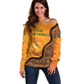 Custom Perth Scorchers Off Shoulder Sweater Indigenous Art - Grunge Style