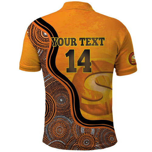 Custom Perth Scorchers Polo Shirt Indigenous Art - Grunge Style
