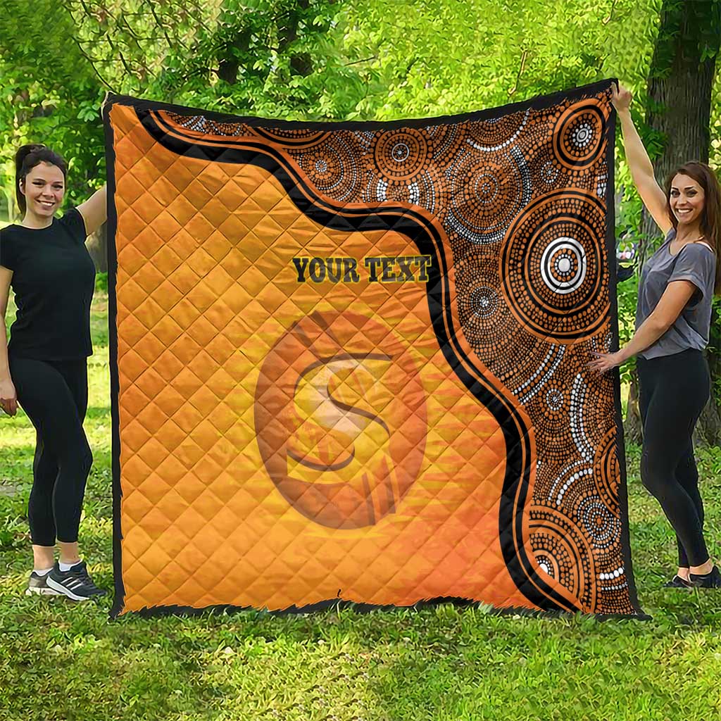 Custom Perth Scorchers Quilt Indigenous Art - Grunge Style