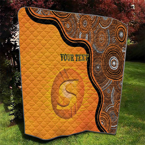 Custom Perth Scorchers Quilt Indigenous Art - Grunge Style