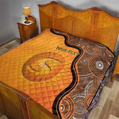Custom Perth Scorchers Quilt Indigenous Art - Grunge Style