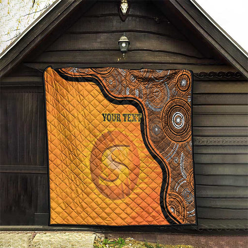 Custom Perth Scorchers Quilt Indigenous Art - Grunge Style
