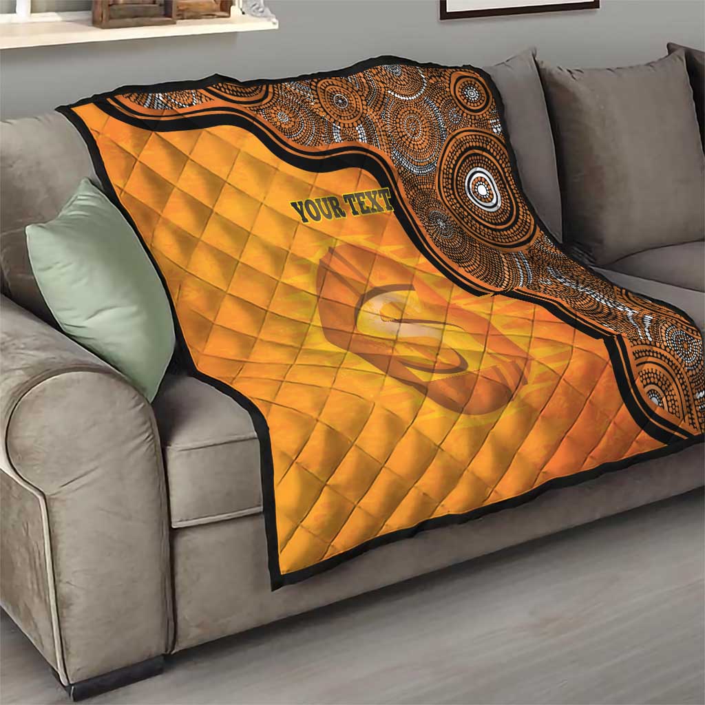 Custom Perth Scorchers Quilt Indigenous Art - Grunge Style