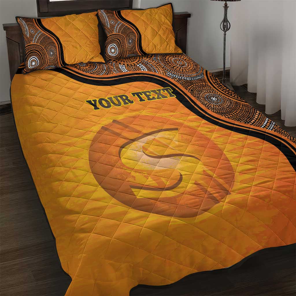 Custom Perth Scorchers Quilt Bed Set Indigenous Art - Grunge Style