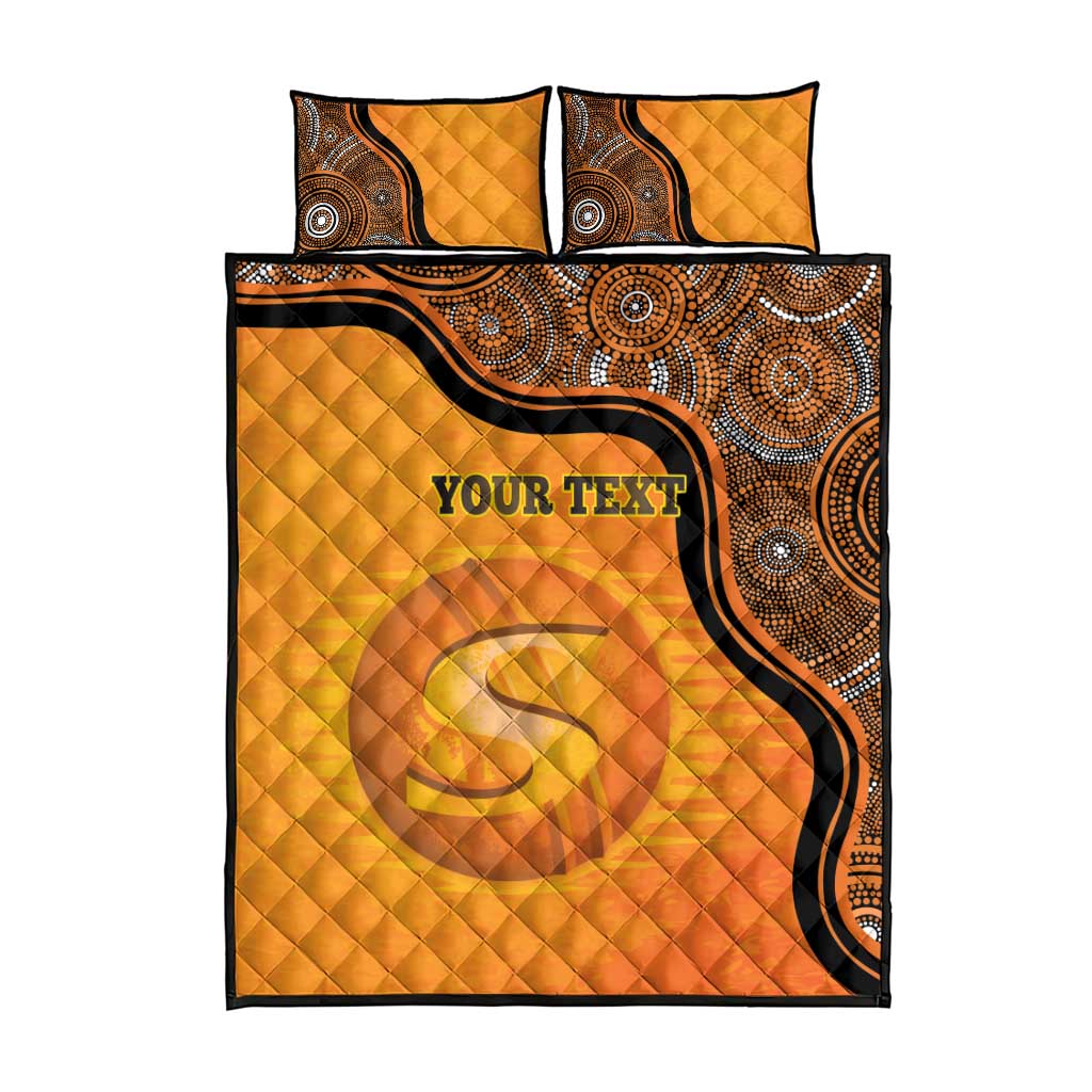 Custom Perth Scorchers Quilt Bed Set Indigenous Art - Grunge Style