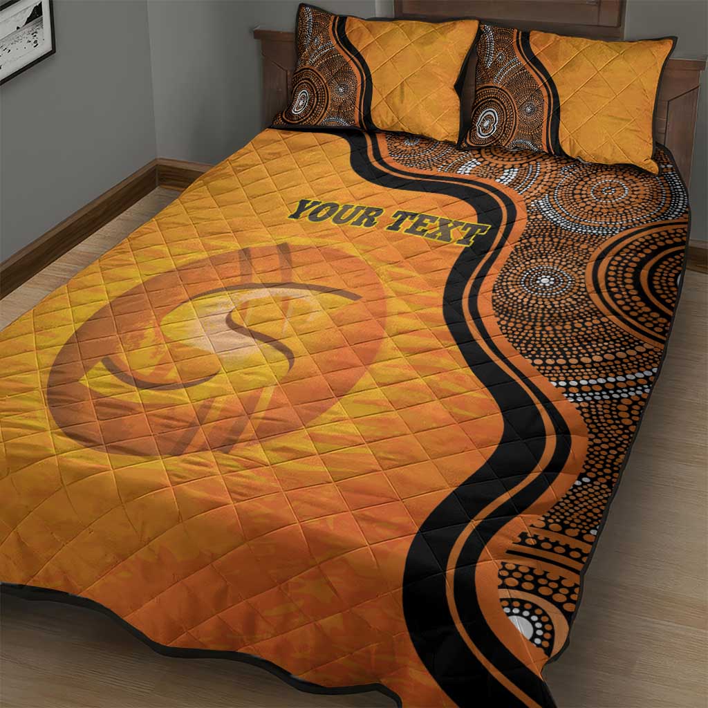 Custom Perth Scorchers Quilt Bed Set Indigenous Art - Grunge Style