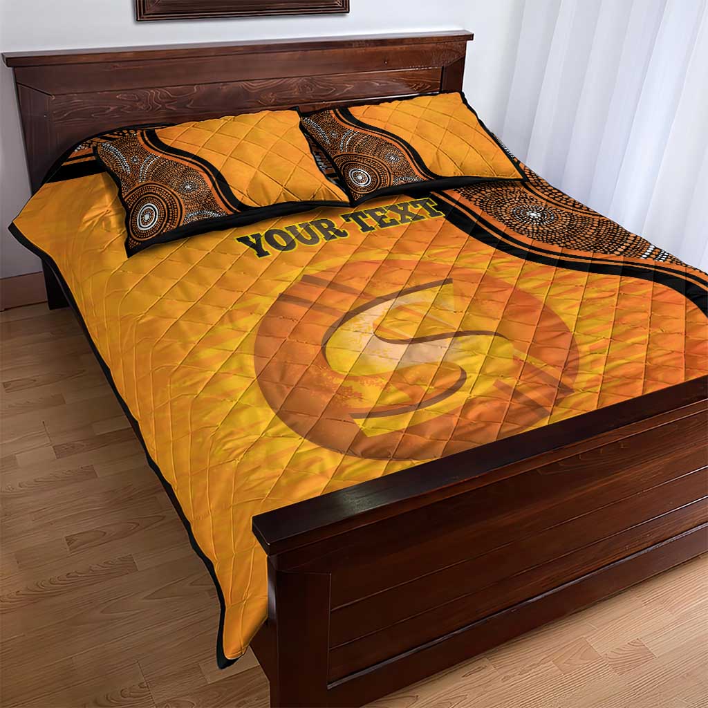 Custom Perth Scorchers Quilt Bed Set Indigenous Art - Grunge Style