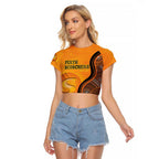 Custom Perth Scorchers Raglan Cropped T Shirt Indigenous Art - Grunge Style