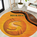 Custom Perth Scorchers Round Carpet Indigenous Art - Grunge Style