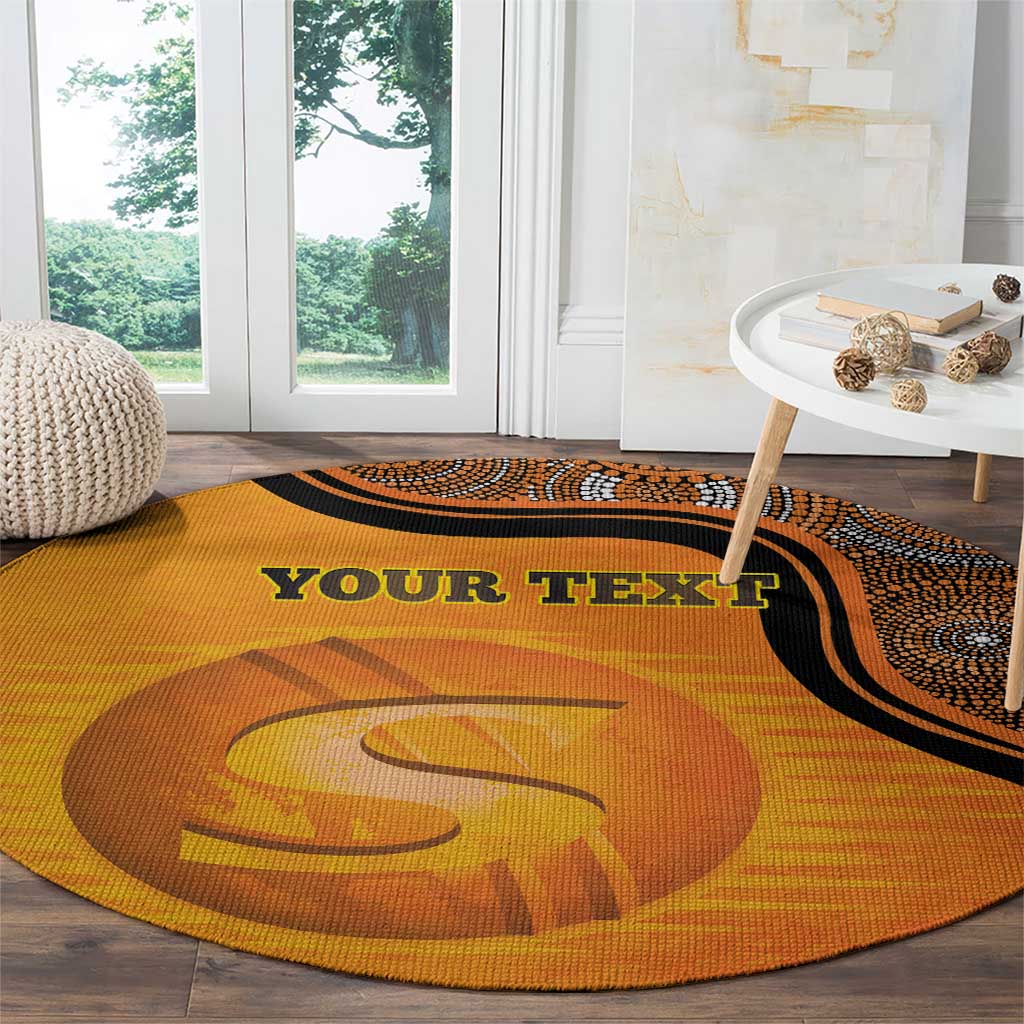 Custom Perth Scorchers Round Carpet Indigenous Art - Grunge Style