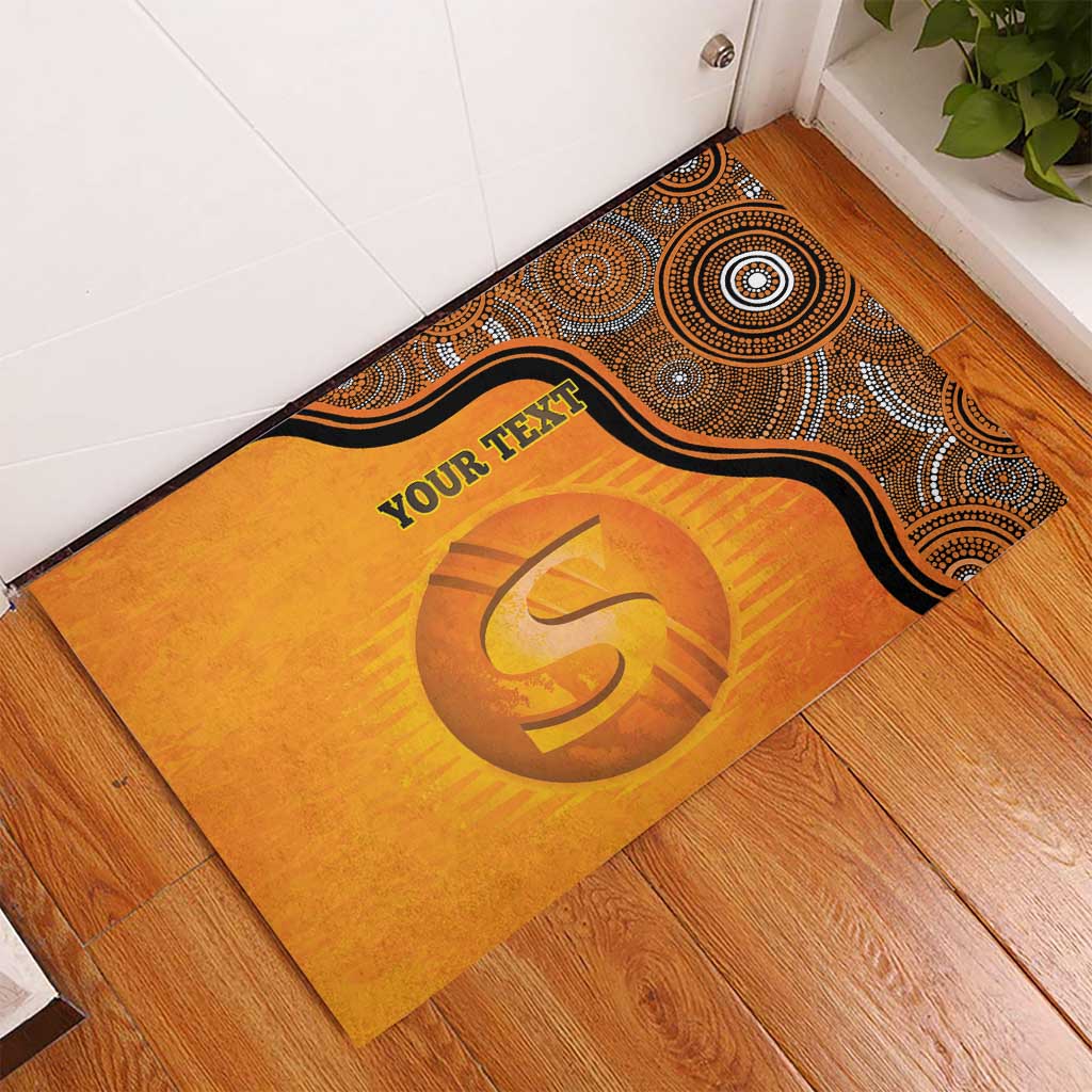 Custom Perth Scorchers Rubber Doormat Indigenous Art - Grunge Style