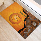 Custom Perth Scorchers Rubber Doormat Indigenous Art - Grunge Style