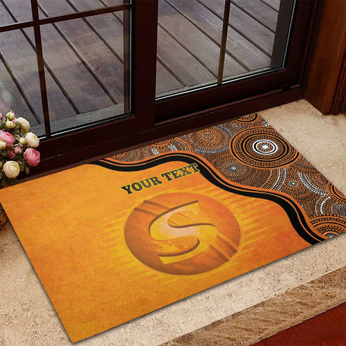 Custom Perth Scorchers Rubber Doormat Indigenous Art - Grunge Style