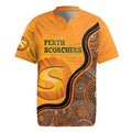 Custom Perth Scorchers Rugby Jersey Indigenous Art - Grunge Style