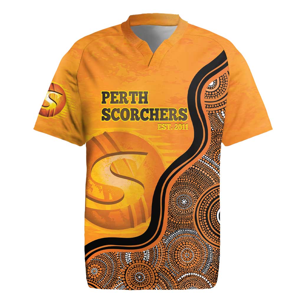 Custom Perth Scorchers Rugby Jersey Indigenous Art - Grunge Style